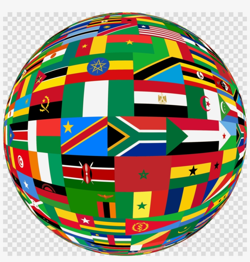 Africa Flags Globe Clipart Africa Flag Video - Combined African Flags, transparent png download