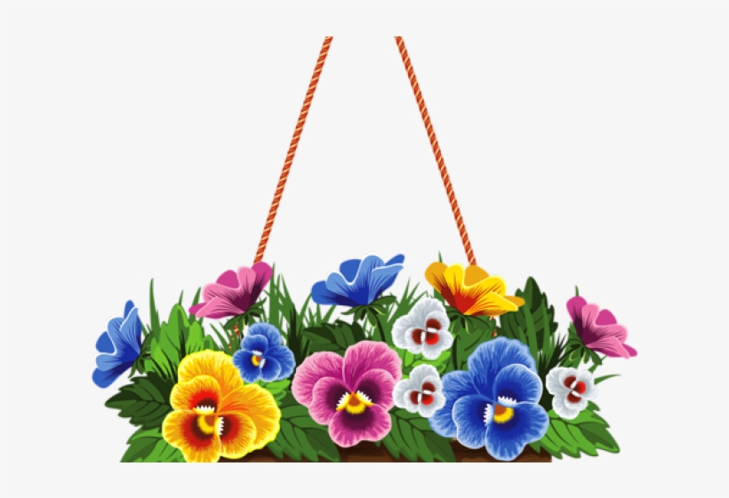 Hanging Flower Basket Clipart, transparent png download