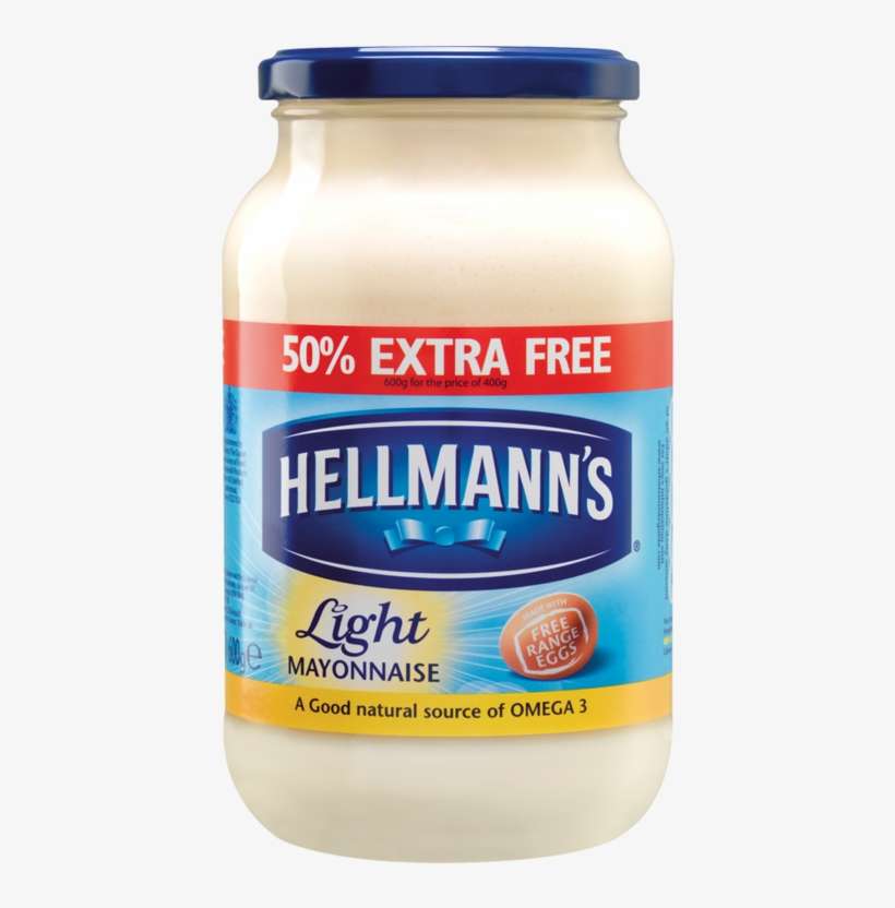 Hellmann S Light Mayonnaise 600g - Hellmann's Light Mayonnaise 10l, transparent png download