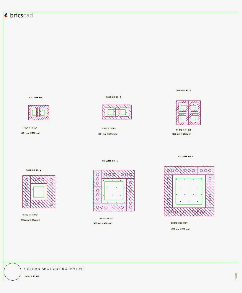 Column Section Properties Aia Cad Details Zipped Into - Brick Column Section Detail, transparent png download