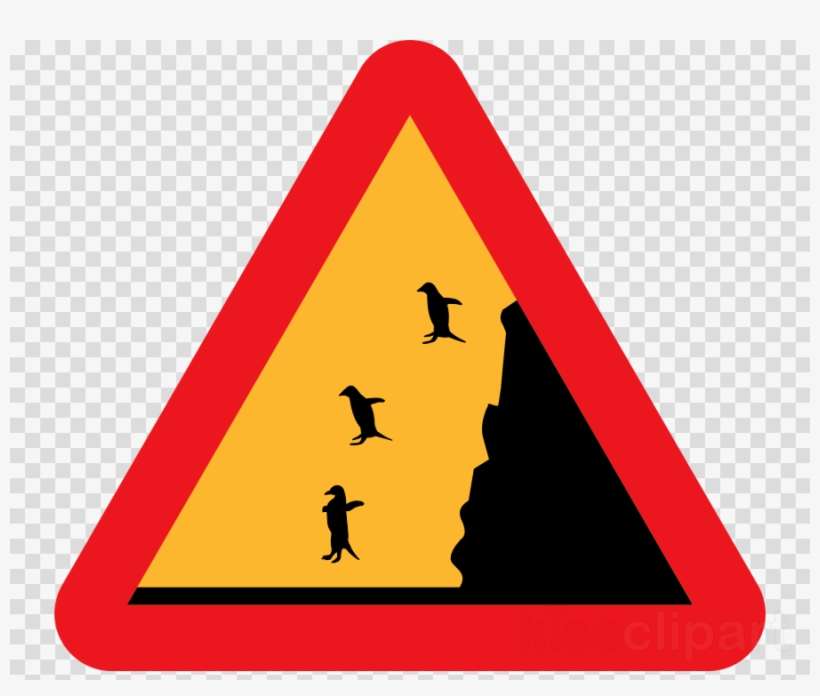 Landslide Transparent Background Clipart Clip Art - Beware Falling Penguins Oval Ornament, transparent png download