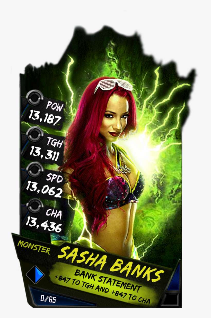 Sashabanks S4 17 Monster - Wwe Supercard Monster Cards, transparent png download