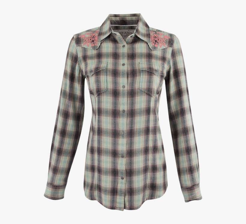 Ryan Michael Ombre Dobby Plaid Shirt - Shirt, transparent png download
