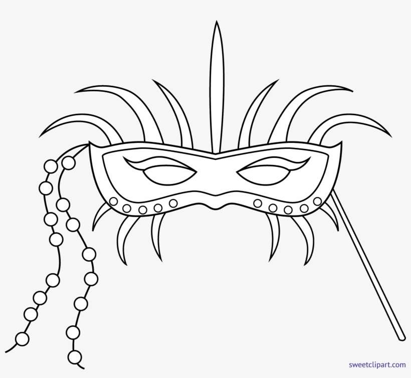Png Freeuse Download Lineart Clip Art Sweet - Mask Clipart Black And White, transparent png download