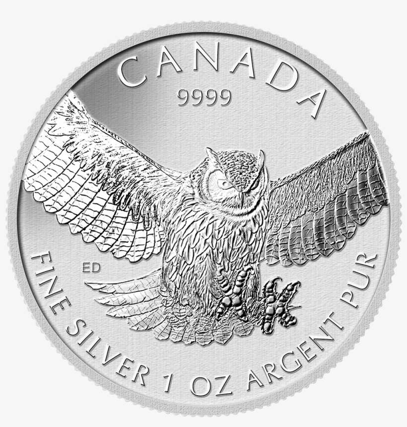 Canada Fine Silver 1 Oz Argent Pur 9999 Owl, transparent png download