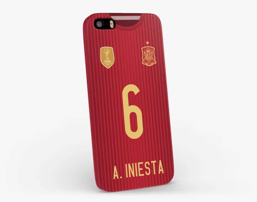 Dailyobjects Spain Iniesta Jersey Case For Iphone 5/5s - Mobile Phone Case, transparent png download
