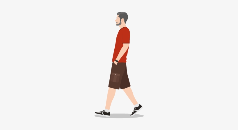 Large Man Walking - Standing, transparent png download