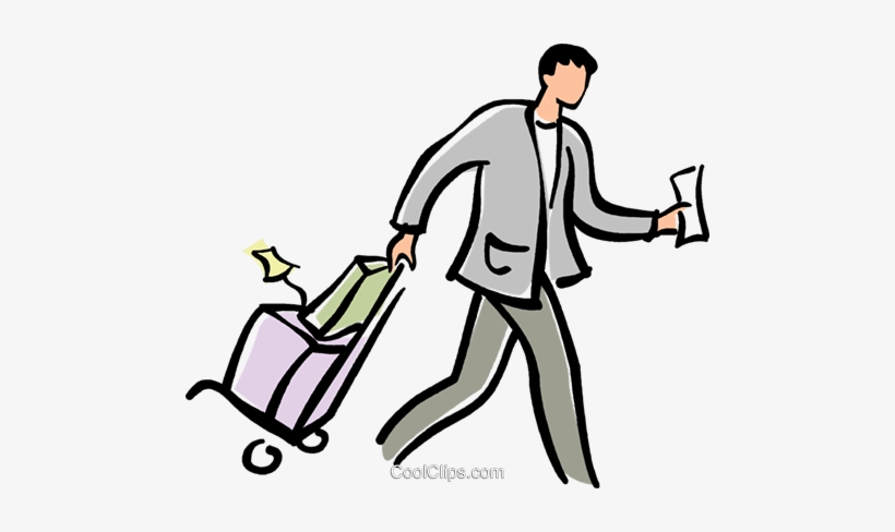 Man Walking With Luggage Royalty Free Vector Clip Art - Baggage, transparent png download