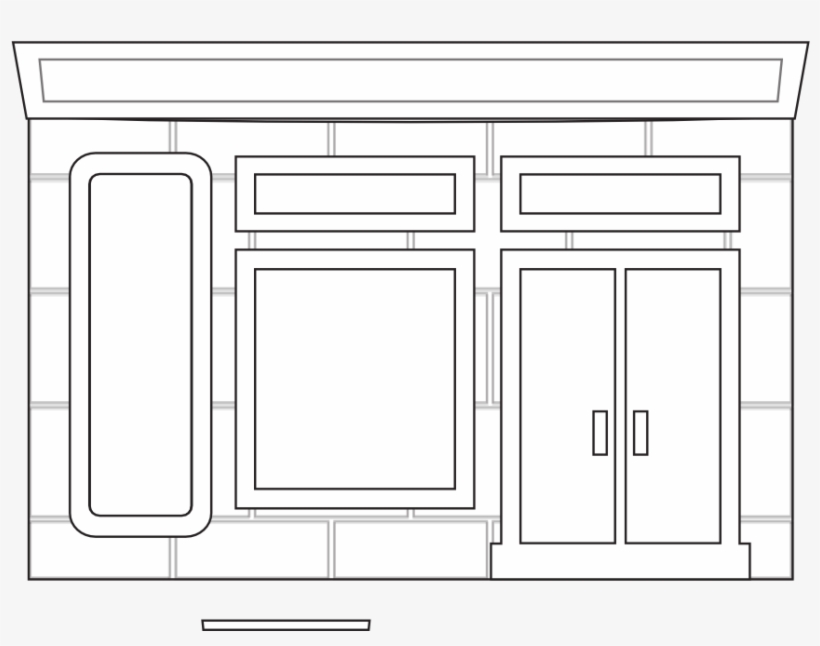 Store Fronts Shop 14 Black White Line Art 999px - House, transparent png download