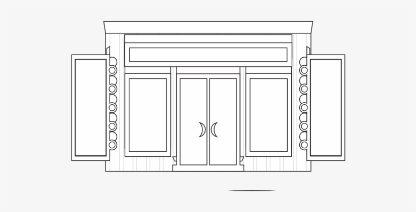 Store Fronts Shop 16 Black White Line Art 555px - Store Building Coloring Book, transparent png download