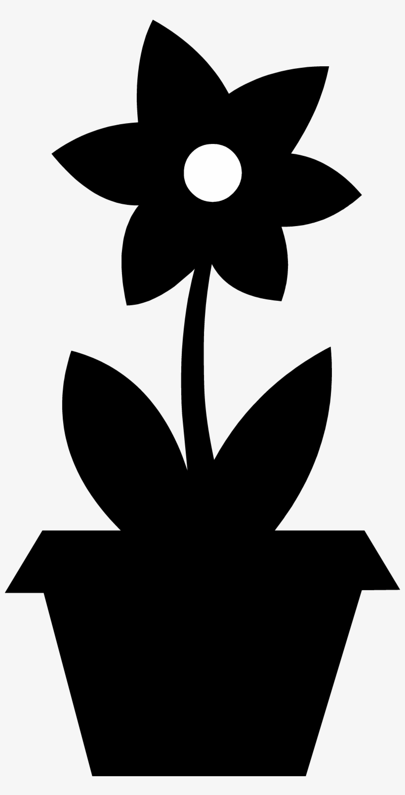 Cute Flower Pot Silhouette - Flower Vase Silhouette Png, transparent png download