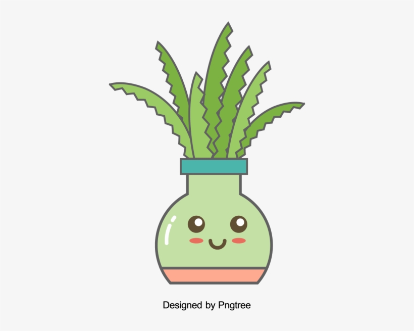 Cartoon Hand-painted Simple Flower Pot Flower Design, - Cactus, transparent png download
