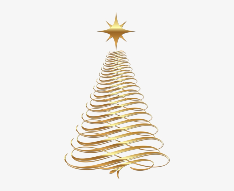 Gold Christmas Tree Png, transparent png download