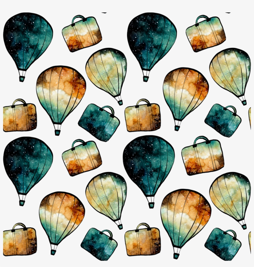 Hand Painted Gradient Color Hot Air Balloon Png Transparent - Balloon, transparent png download