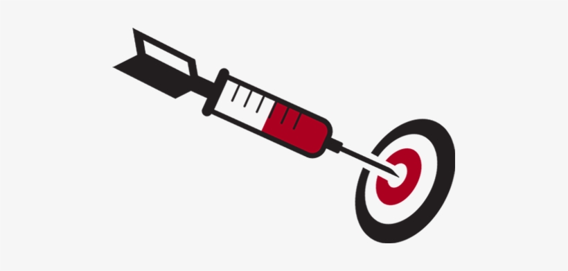 Syringe As A Dart Hitting A Bullseye - Bullseye Syringe, transparent png download