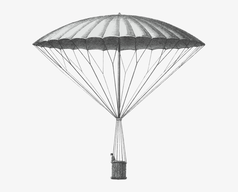 Montgolfier Hot Air Balloon Frameless Parachute - First Parachute, transparent png download