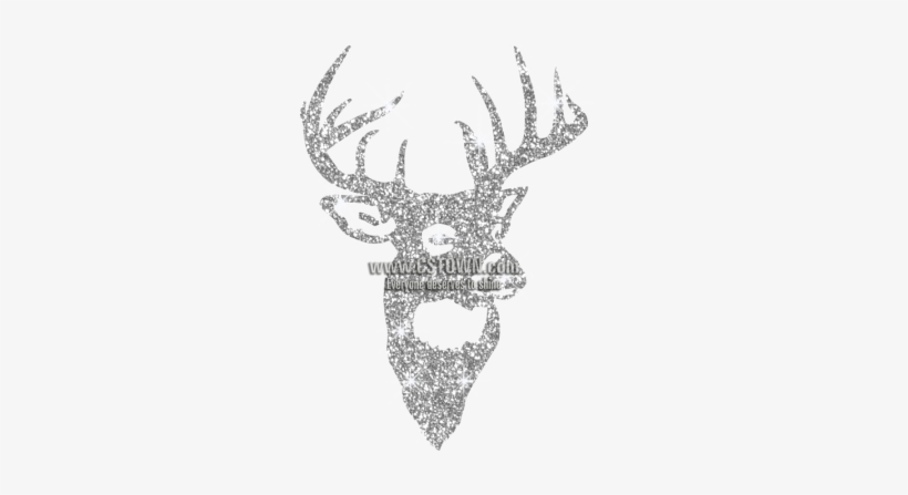Sparkle Glitter White Elk Hotfix Transfer Design - Sketch, transparent png download
