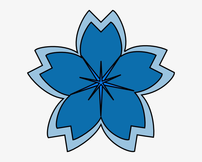 Blue Sakura Blossom Svg Clip Arts 600 X 576 Px, transparent png download