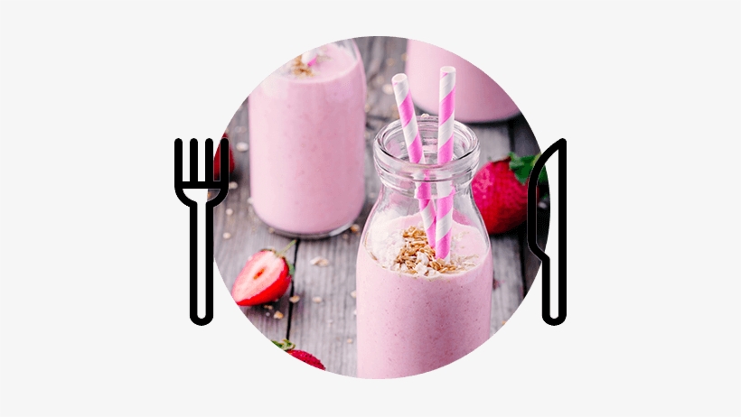 Strawberry Oats Milkshake - Milkshake, transparent png download