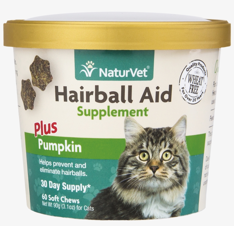 Naturvet®hairball Aid Plus Pumpkin Cat Soft Chew - Naturvet Hairball Aid Plus Pumpkin Soft Chews, transparent png download