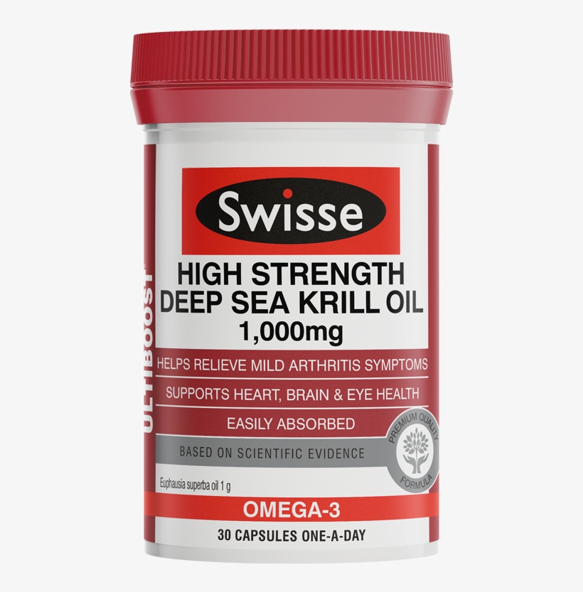 Swisse Ultiboost High Strength Deep Sea Krill Oil 1000mg - Swisse Absorb Well Coenzyme Q10, transparent png download