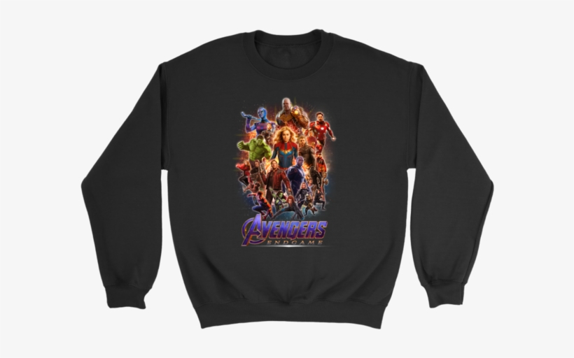 Endgame Marvel Thanos Thor Vision Captain America Sweatshirt - Crew Neck, transparent png download