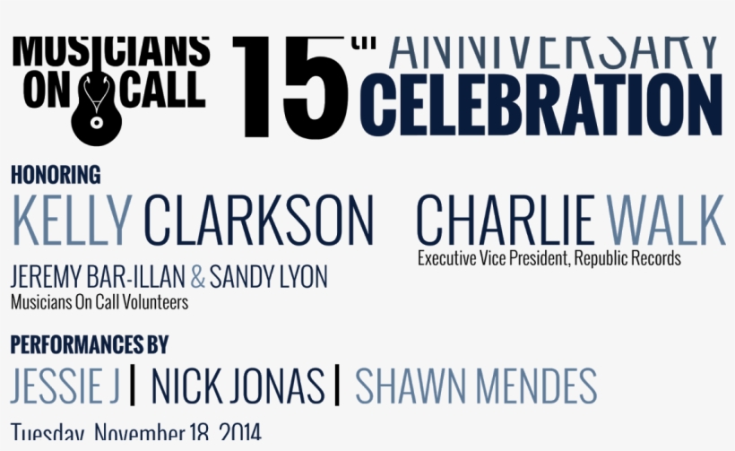 Musicians On Call 15th Anniversary Celebration Honoring - Poster, transparent png download