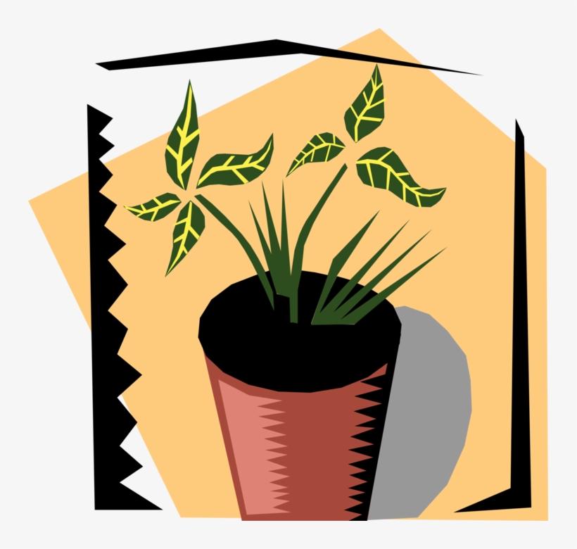 Picture Freeuse Library Houseplant With Cream Striped - Illustration, transparent png download