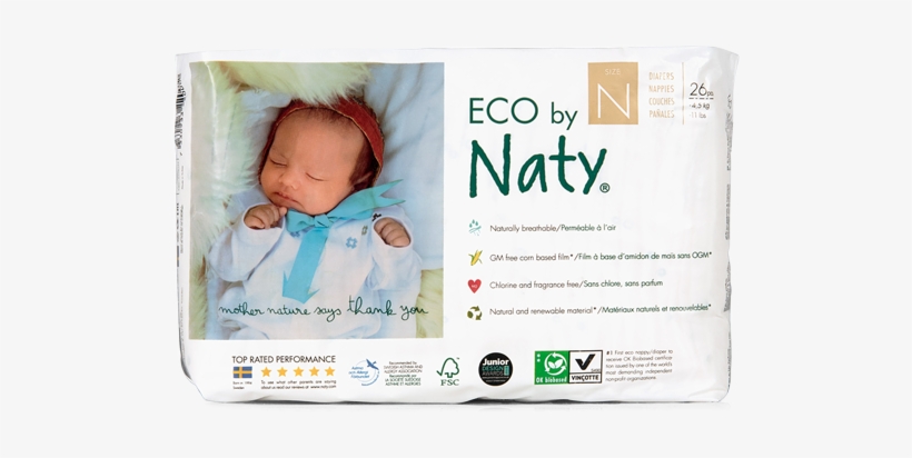 Baby Diapers Single Pack Size Newborn - Naty Size Newborn Biodegradable Eco Diapers, transparent png download