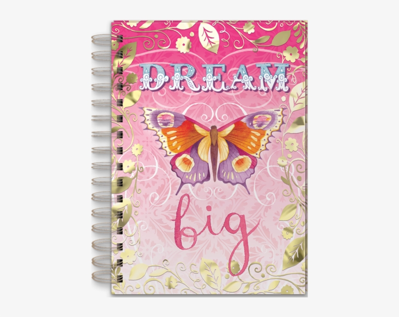 Dream Big Butterfly Spiral Bound Journal, transparent png download