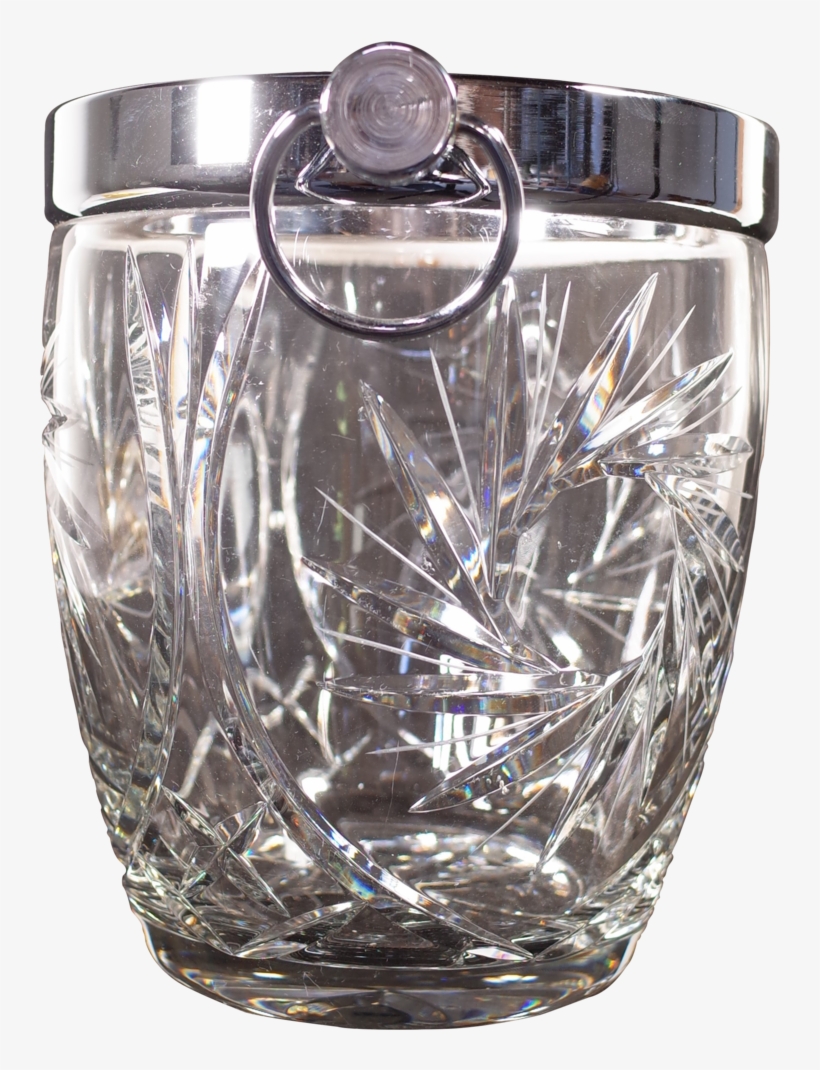 Cut Glass And Chrome Ice Bucket - Vase, transparent png download