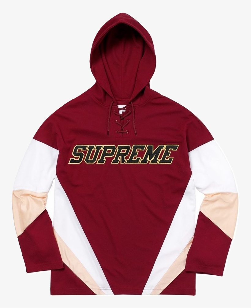 Supreme Hooded Hockey Jersey - Supreme Hooded Hockey Jersey Burgundy, transparent png download