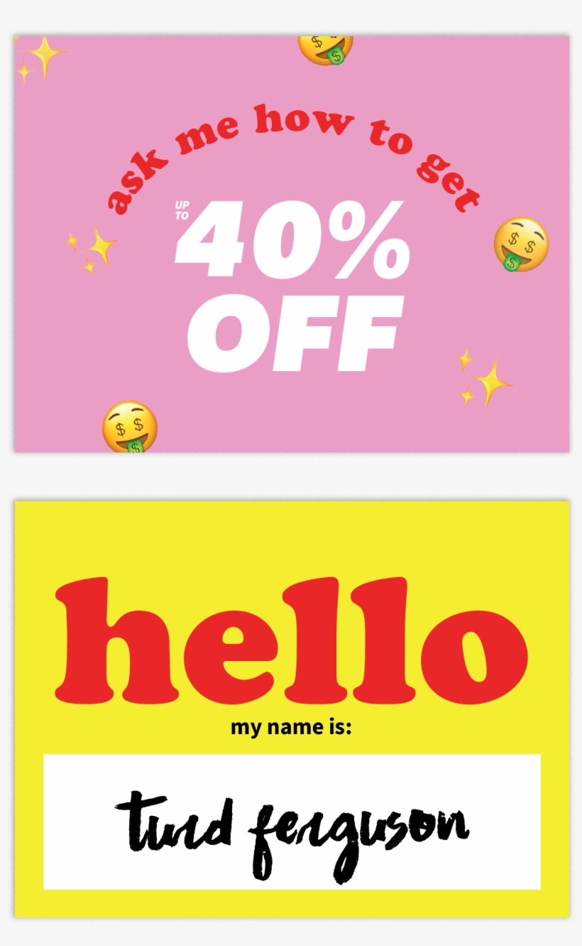 Sale Ad Employee Name Tags - Poster, transparent png download