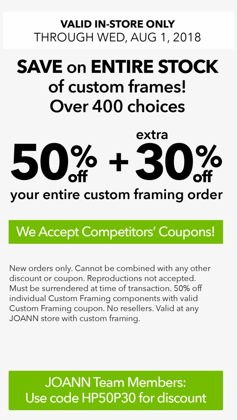 50% Off Plus Extra 30% Off Your Entire Custom Framing - Picture Frame, transparent png download