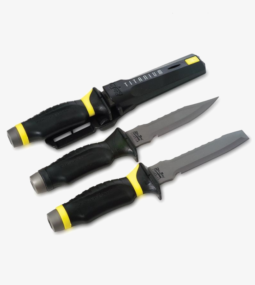 Uk Blue Tang Titanium Knife - Underwater Kinetics Blue Tang Titanium Knife, Blunt, transparent png download