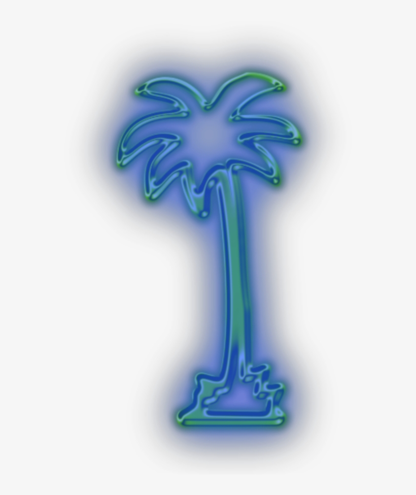 Mq Blue Green Palmtree Palm Neon - Blue 