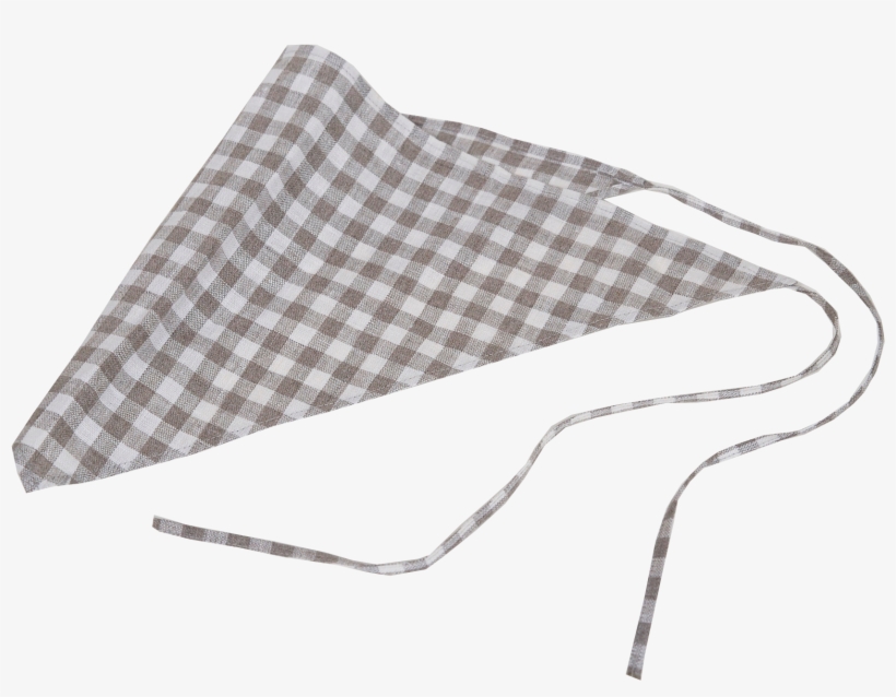 Tie Handkerchief Scarf In Beige And White Gingham - Tas Import, transparent png download