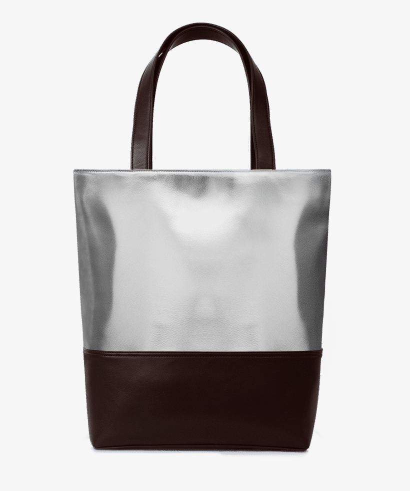 Dailyobjects Silver Metallic Pu Faux Leather Classic - Bag, transparent png download