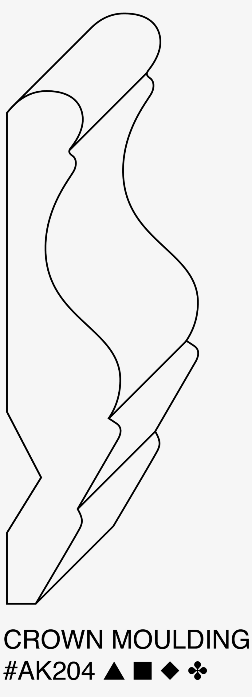 Ak#204 Crown Moulding - Line Art, transparent png download