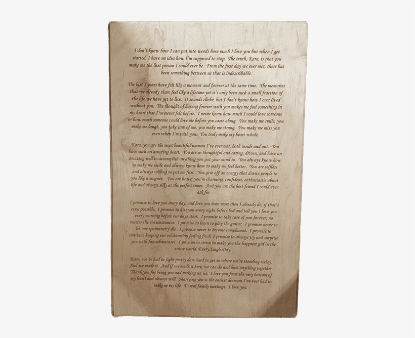 Custom Wood Engraving Of A Poem - Poetry, transparent png download