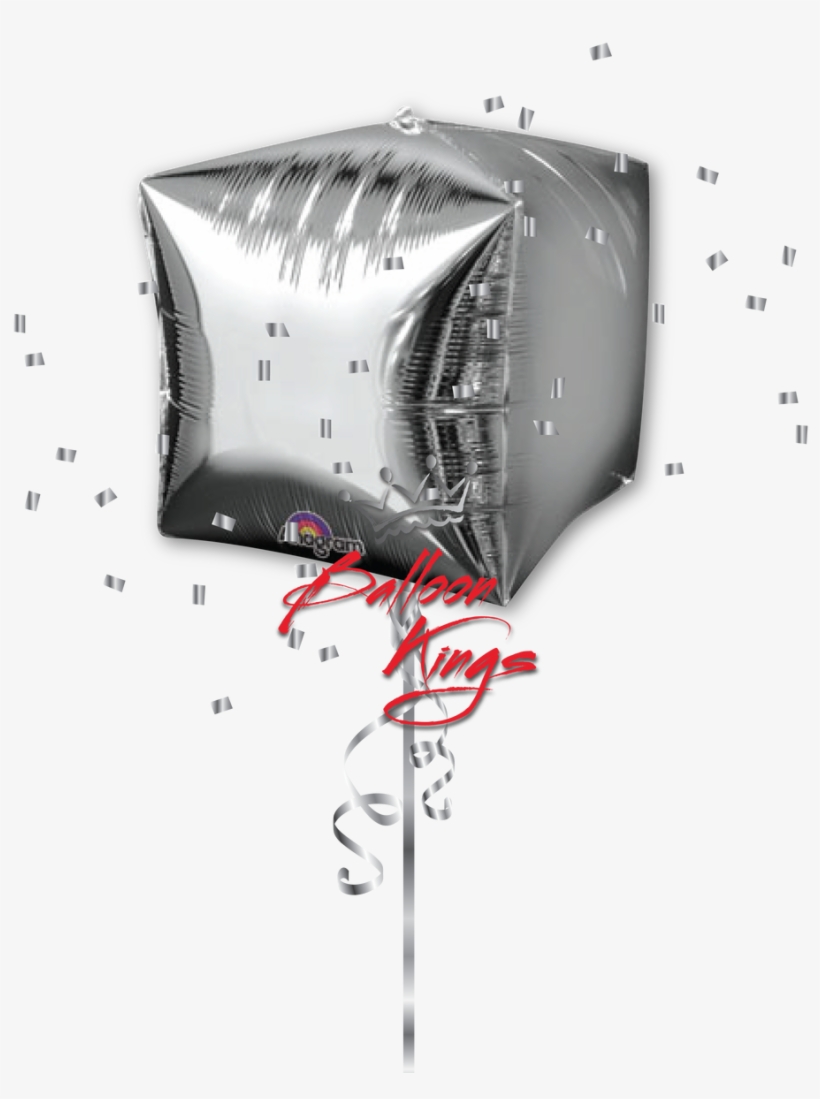 Cubez Silver - 16" Silver Cubez - Mylar Balloons Foil, transparent png download