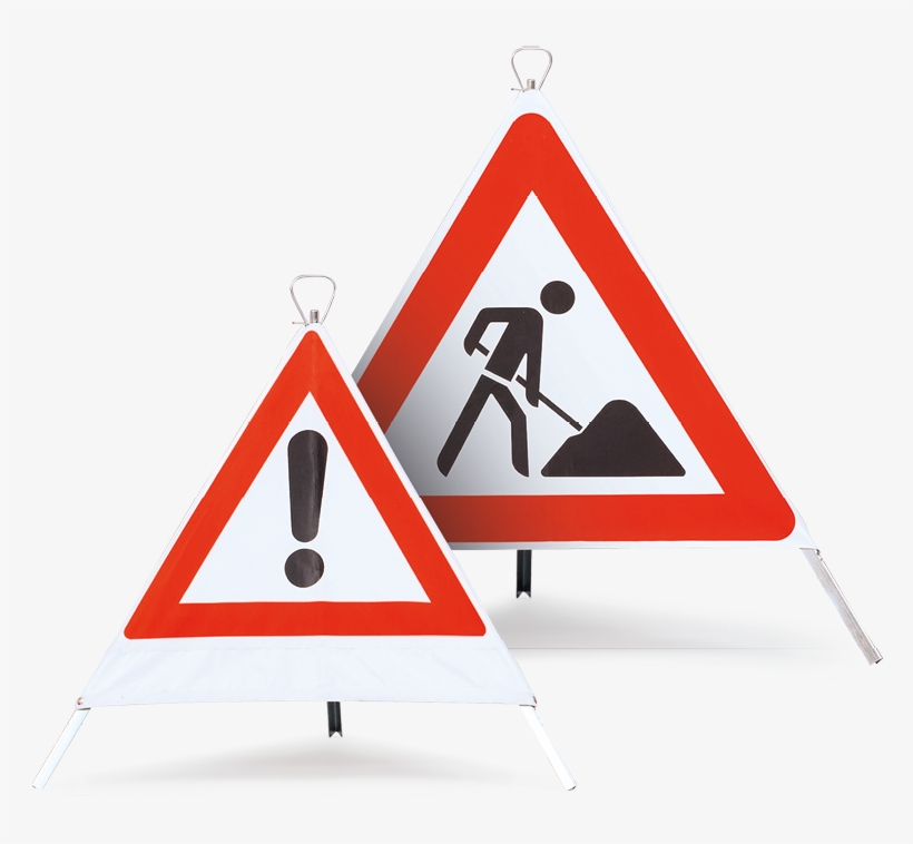 Triosign Folding Signs - Work On Road, transparent png download