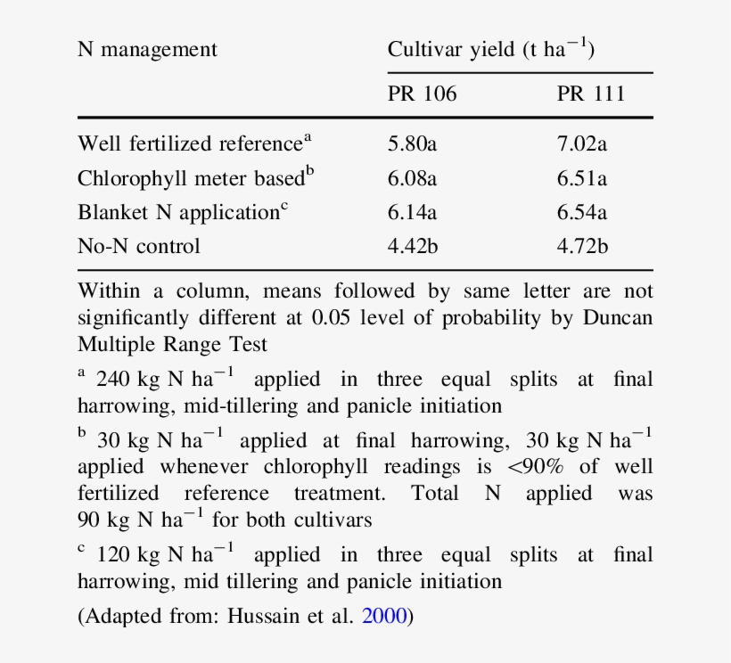 Rice Grain Yield As Affected By N Management And Cultivar - Ludhiana, transparent png download