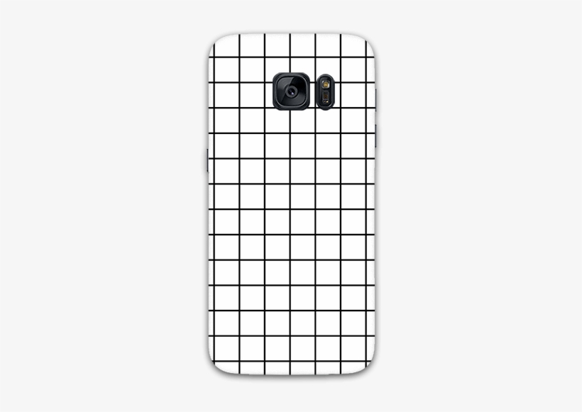 Black Checks White Background Samsung S7 Mobile Case - Smartphone, transparent png download