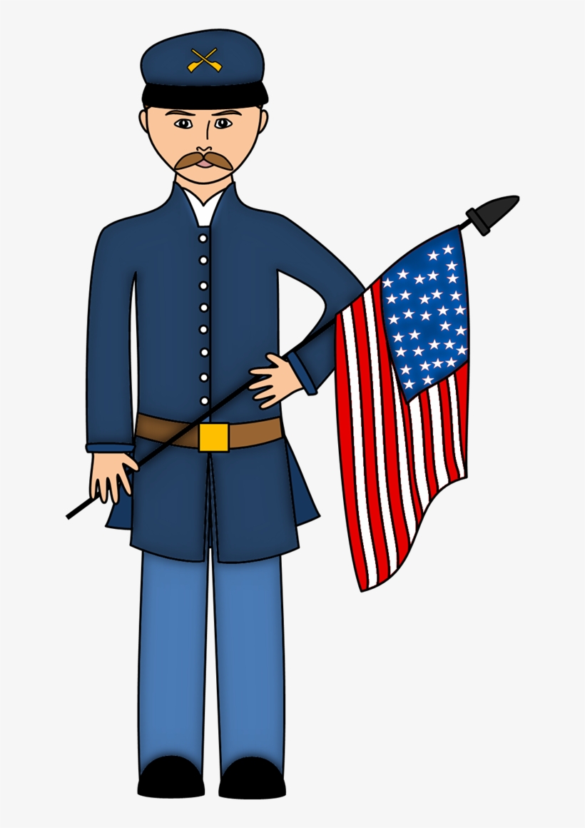 Civil War Soldier Png Vector Free - Union Soldier Civil War Cartoon, transparent png download