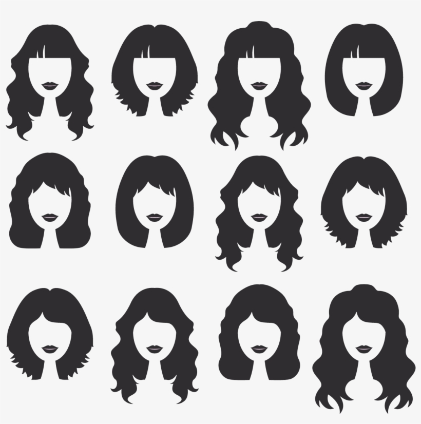 Banan Clip Short Hair Png Library Download - Siluet Wanita Rambut Pendek, transparent png download