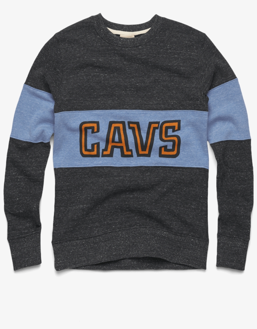 Blue And Orange Cavs Stripe Crewneck Cleveland Cavaliers - Long-sleeved T-shirt, transparent png download