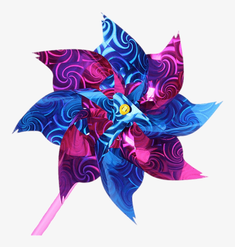 Blue And Pink Flower Windmill - Molinete Juguete, transparent png download