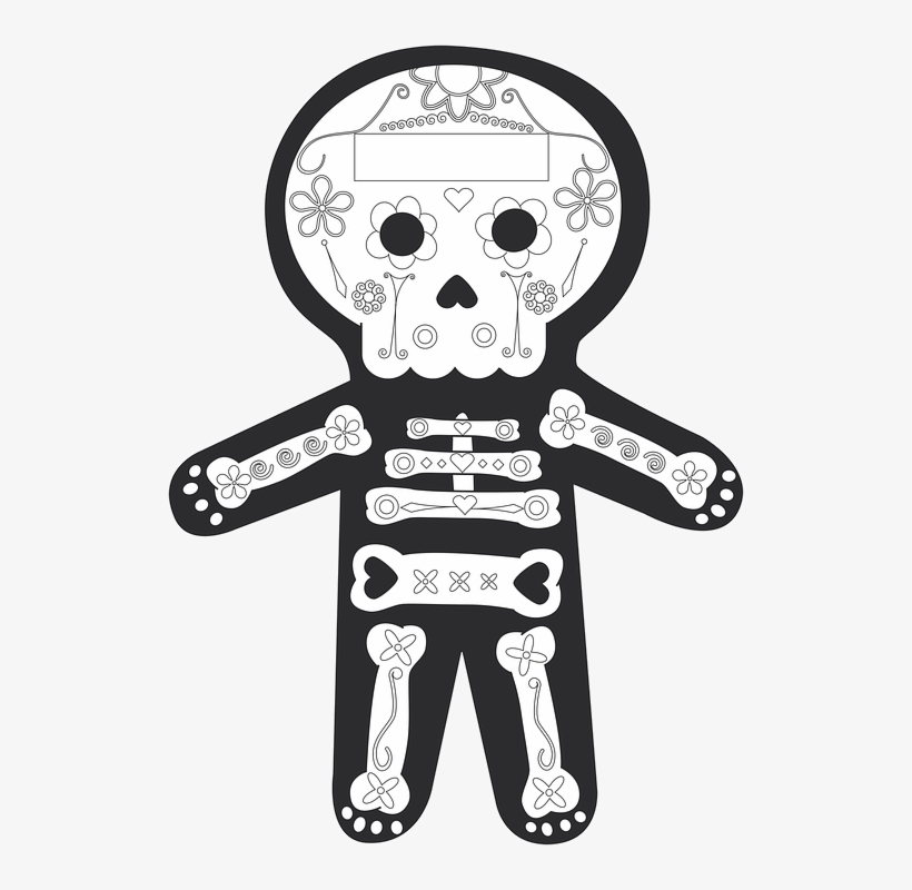 Day Of The Dead Clipart Catrina - Day Of The Dead Clipart Black And White, transparent png download
