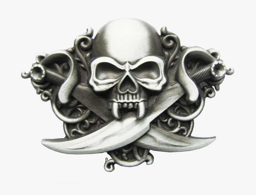 Boucle De Ceinture Crane Et Epée 2 Strass Homme Femme, transparent png download